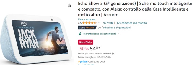 echo show con descrizione Amazon
